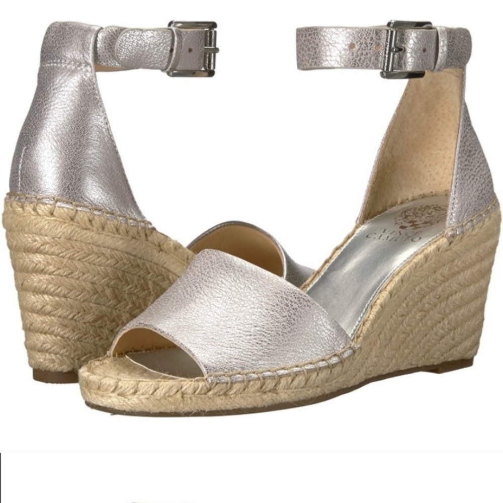 Vince Camuto "NEW" Silver "LEERA" Espadrille in size 5 1/2
